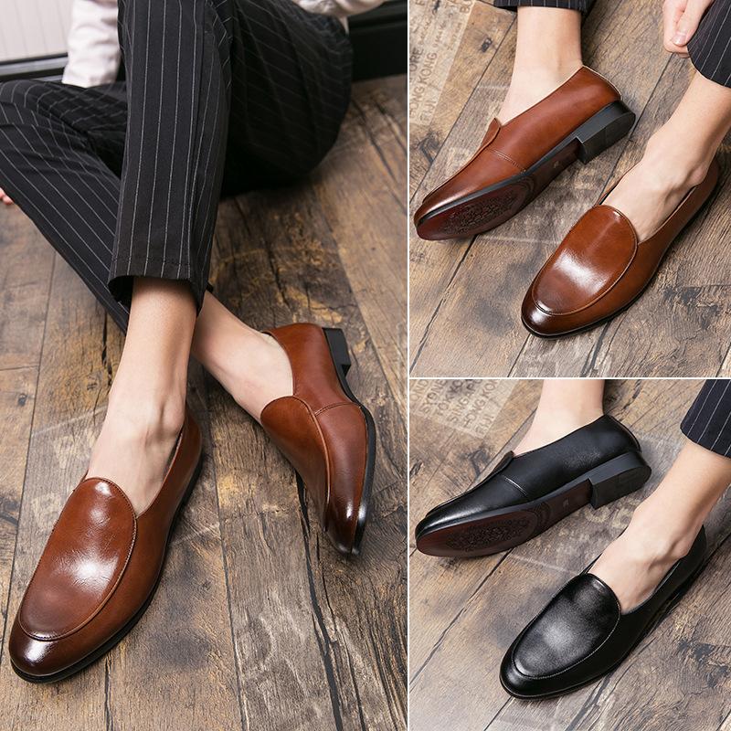 Foreign trade 2025 spring new men's casual leather shoes British fashion foot cover small leather shoes leather shoes