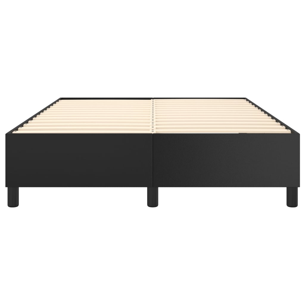 Box Spring Bed Frame Black 140 x 190 cm Faux Leather