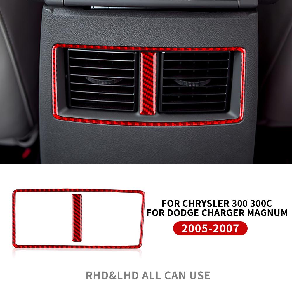 Real Soft Carbon Fiber Sticker For Chrysler 300 300C For Dodge Charger Magnum 2005 2006 2007 Car Rear Outlet Frame Interior Trim
