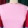 YYFS Damenmode Frühling Herbst Farbblockdruck Langarm O-Ausschnitt Hohe Taille Freizeitkleider