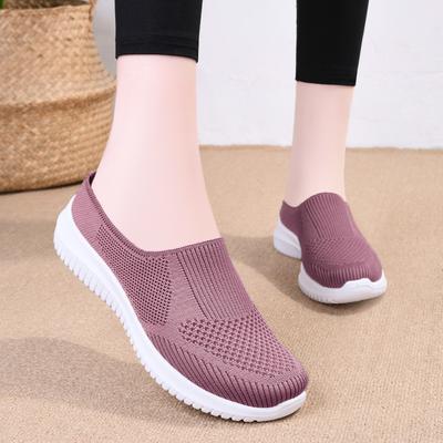 Fashion Women's Vulcanized Shoes, Flat Bottomed Casual Single Shoes, Ultra Light and Breathable Mesh Slippers, Loafer Zapatos De Mujer