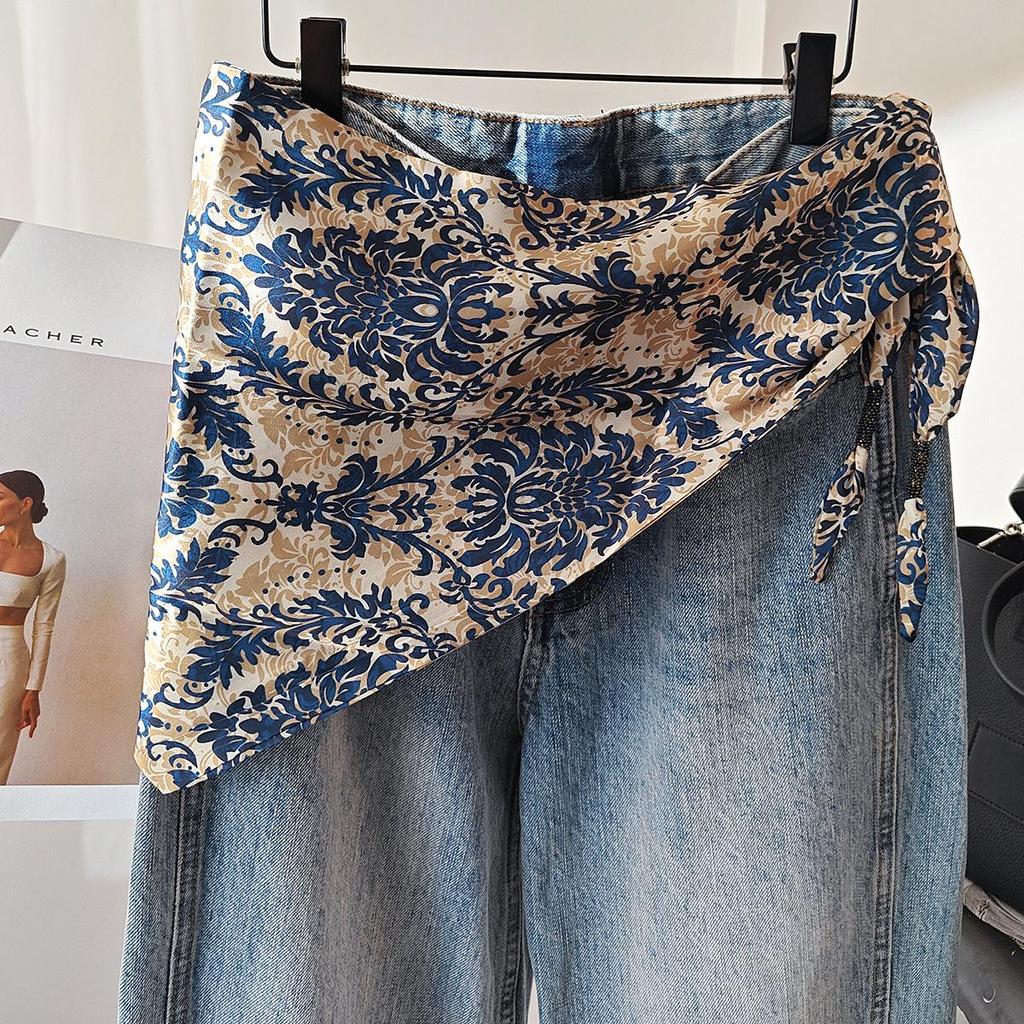 Retro Paisley Silk Scarf: Women's Spring/Summer Versatile Scarf & Waist Accessory