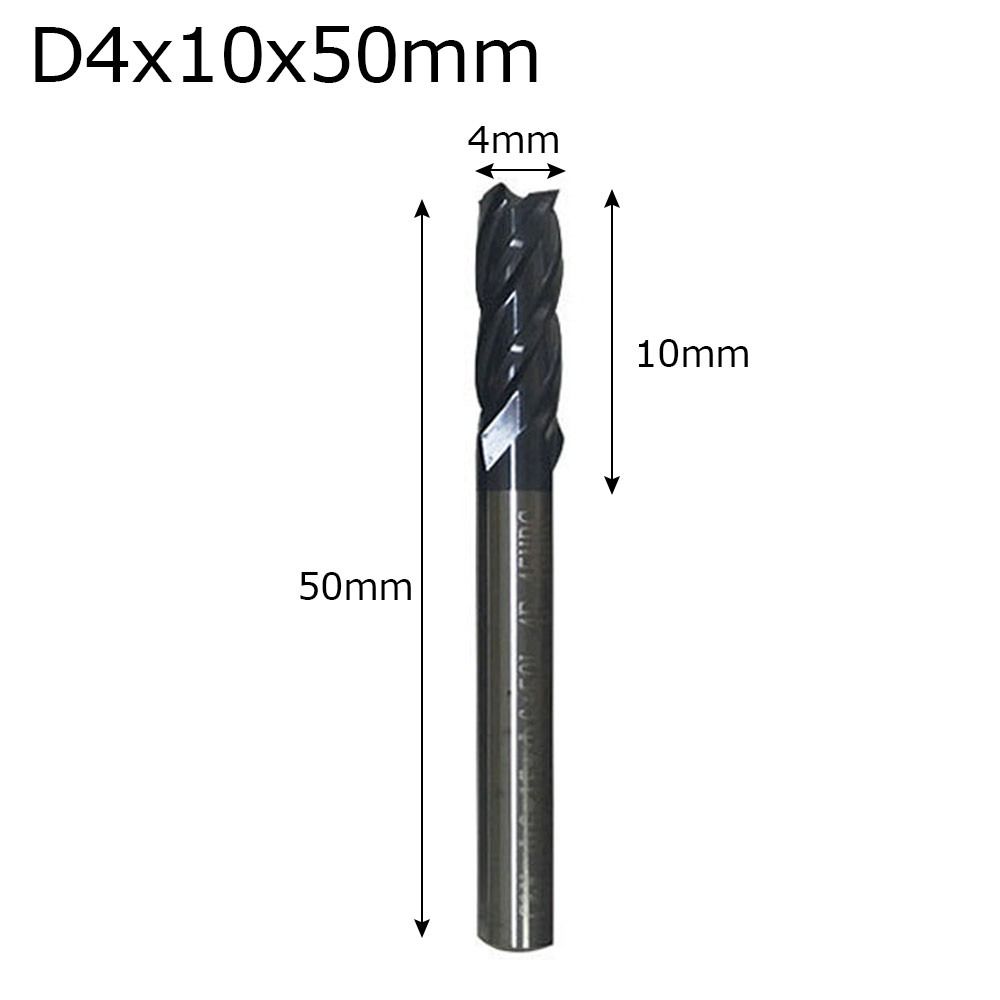 

качество 50мм Длина 1/1.5/2/2.5/3/4/6мм Фреза 4 зуба Концевая фреза Металлорежущий инструмент D4x10x50mm