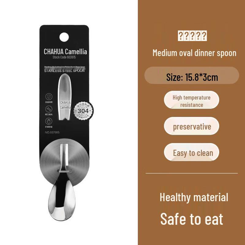 Chahua 304 Stainless Steel Long Handle Oval Serving Spoon