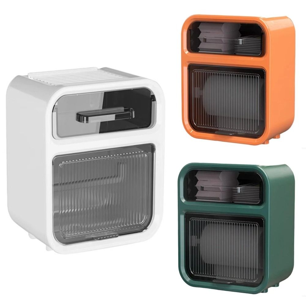 

Wall Mounted Wall Tissue Box Holder with Roll Paper Tube Bathroom Tissue Storage Rack Bedroom білий