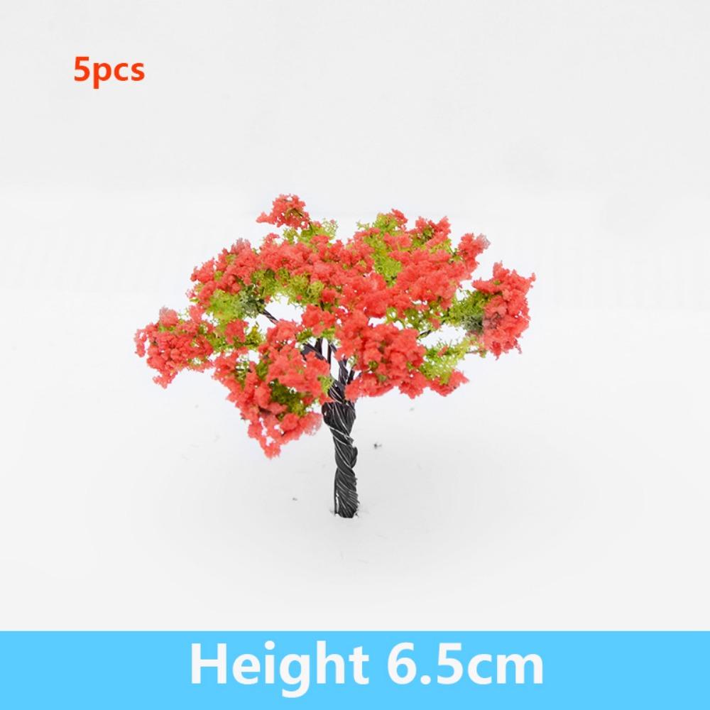 5pcs Artificial Pink Iron Wire Flower Tree 6.5cm Home Houses Decoration Outdoor Adventure Camping