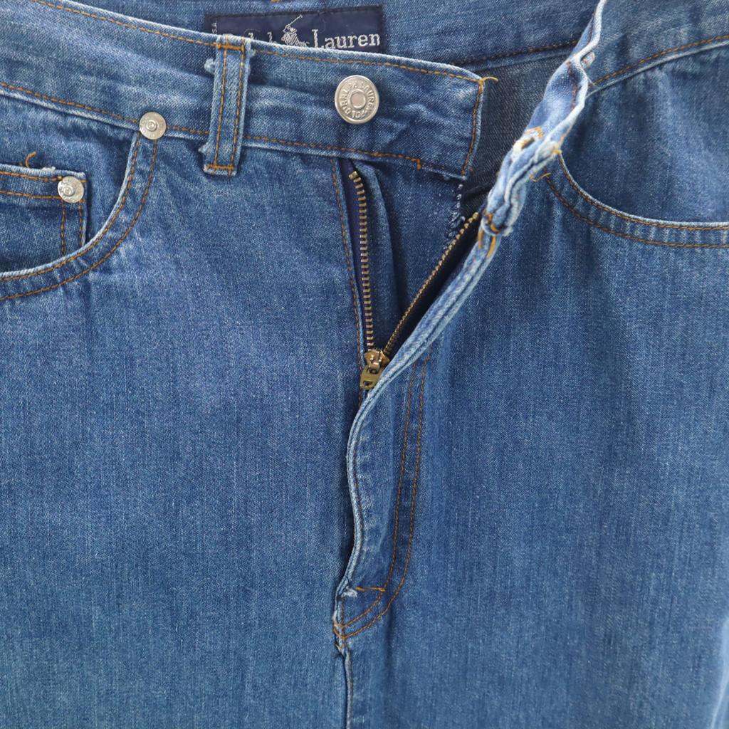 RALPH LAUREN 90s Made in USA Old Mimole length denim Tight Skirt 6 Women Used