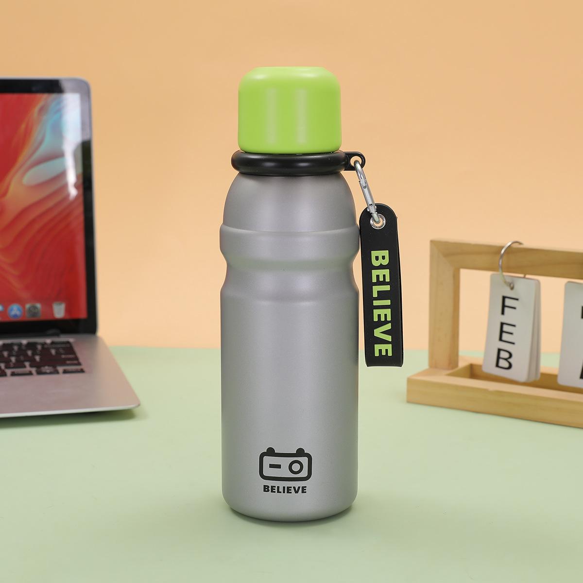 

New Colorful Handle Childrens Thermos Cup Stainless Sports Cup Unisex Big Cap Handy Cup Durable Durable Useful 600ml