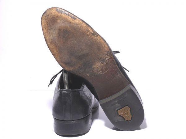 Vintage O’Sullivan Heel Leather Sole U-Tip Shoes Black Size 9EE 27.0cm Made In Canada(USED)