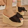 Fashion Aphixta Red Summer 9cm Wedge Heels Slippers Women Big Butterfly Mulers 4cm Platform Sandals Clog Shoe Slides Plus Size 43