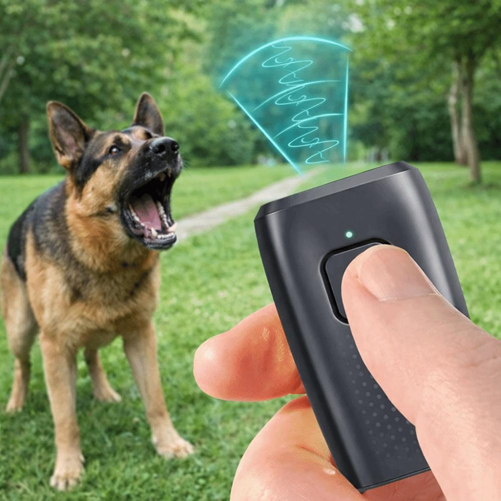 Mini Ultrasonic Dog Trainer Type-C Recharging Portable Ultrasonic Dog Repeller Handheld with Lanyard Animal Stop Bark Device