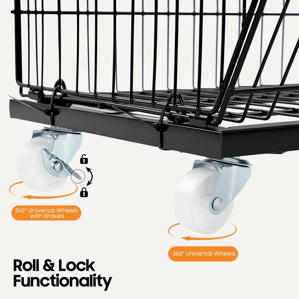 5 Tier Iron Retail Display Rack with Wheels, Freestanding Store Merchandiser (90x43x136cm), Home Organization & Retail Storage