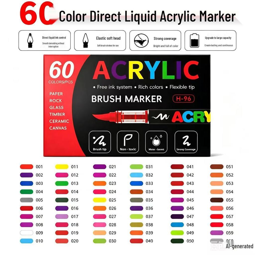 Set de Marqueurs Acryliques - 366 Couleurs pour l'Art Étudiant, le Graffiti et la Peinture, Fournitures d'Art Empilables