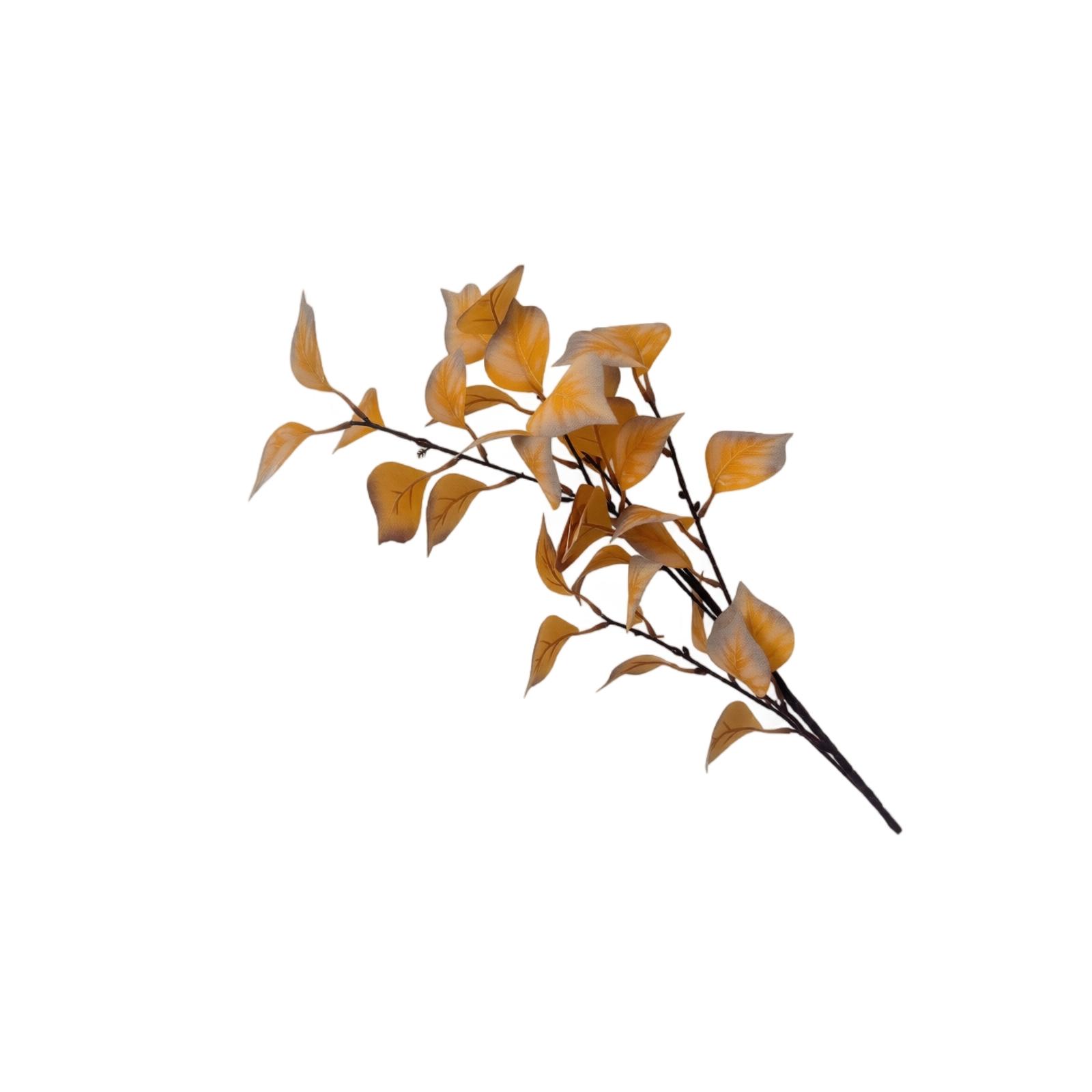 

Artificial Bodhi Leaf Branch Decorative High Stem Faux Leaf Arrangement for Home Office Wall Vase Floral Display One Size шафрановий