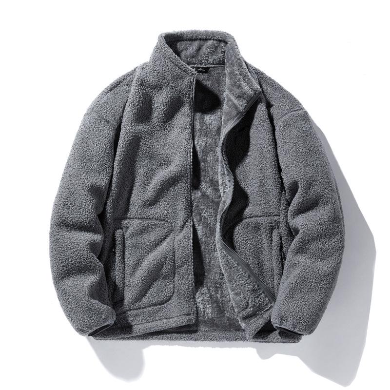 Men's Autumn/Winter Teddy Fleece Jacket - Stand Collar, Loose Fit, Thick, Warm Hoodie