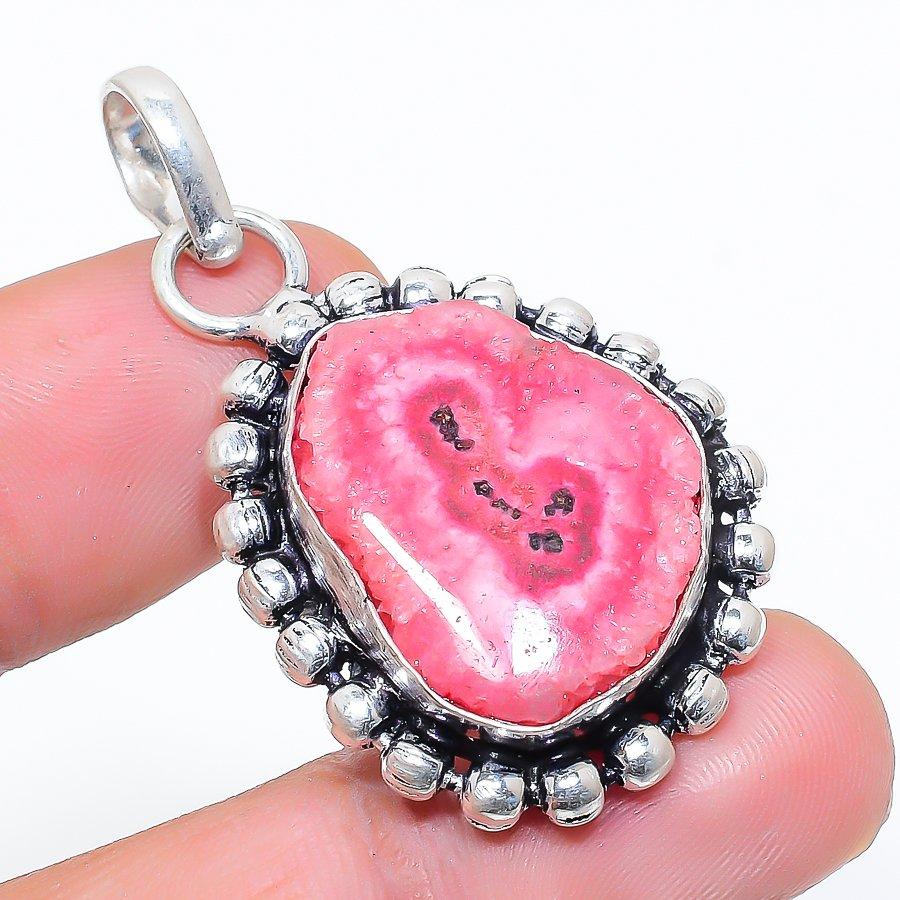 

Natural Pink Solar Quartz Gemstone 925 Sterling Silver Pendant 1.62 o3b82
