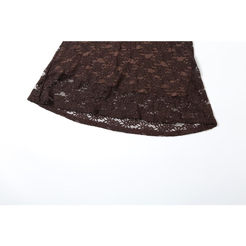 Women's Sexy Spice Fashion Suspenders Lace Design V-neck Wrap Hip Dress