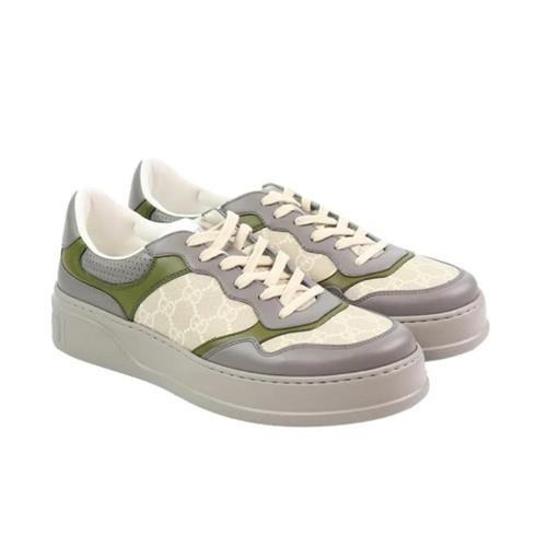 Gucci Chunky B Leather Casual Sneakers Men's White Green 700641 UPG90 1282