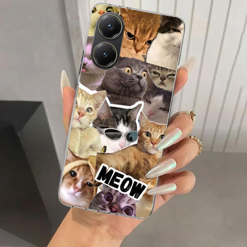 Crying Cat Memes Phone Case for Xiaomi Poco X5 X6 X7 Pro F7 Ultra M7 Redmi 15 15C 13 13C 12 12C 10 10A 10C 9 9A 9C 9T Shell Poco