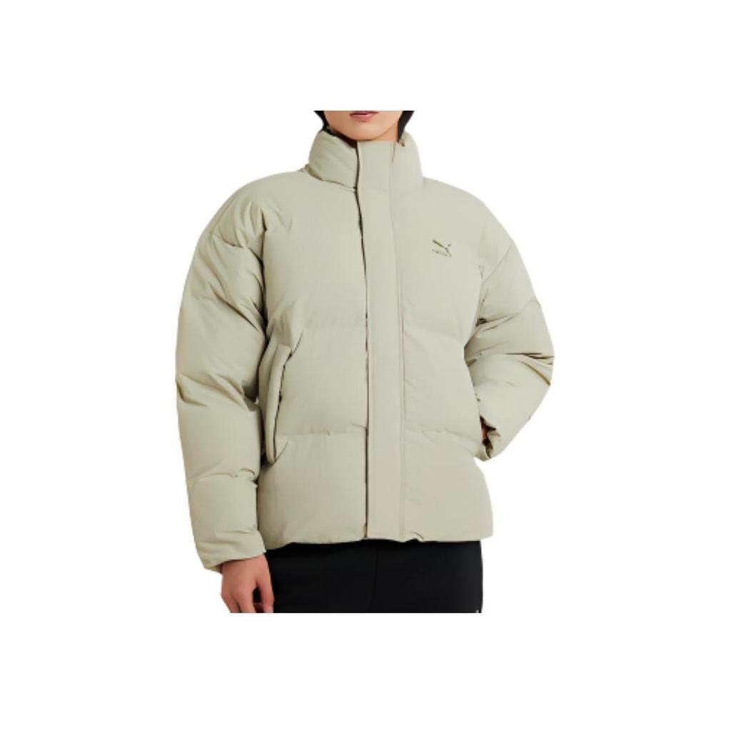 Puma Embroidered Logo Zip-Up Cotton Jacket Men Outerwear Green 535573-68