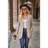 2026 Autumn New Women's Solid Color Ribbed Fleece Casual Patchwork Long Sleeve Cardigan Coat
