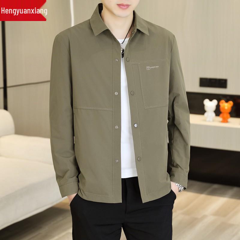 Hengyuanxiang 2025 Men s Autumn/Winter Jacket, Thickened and Warm, Plus Velvet, High-End Casual Lapel Design. 3XL (160-175 kg)