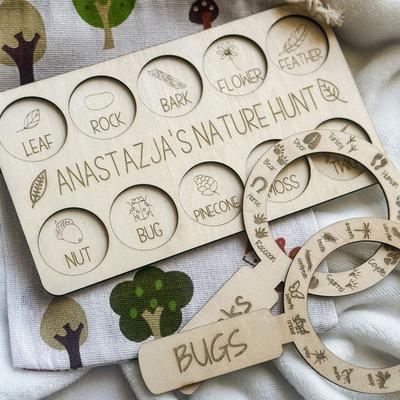 Kids Nature Scavenger Hunt Board, Personalized Homeschool Preschool Montessori