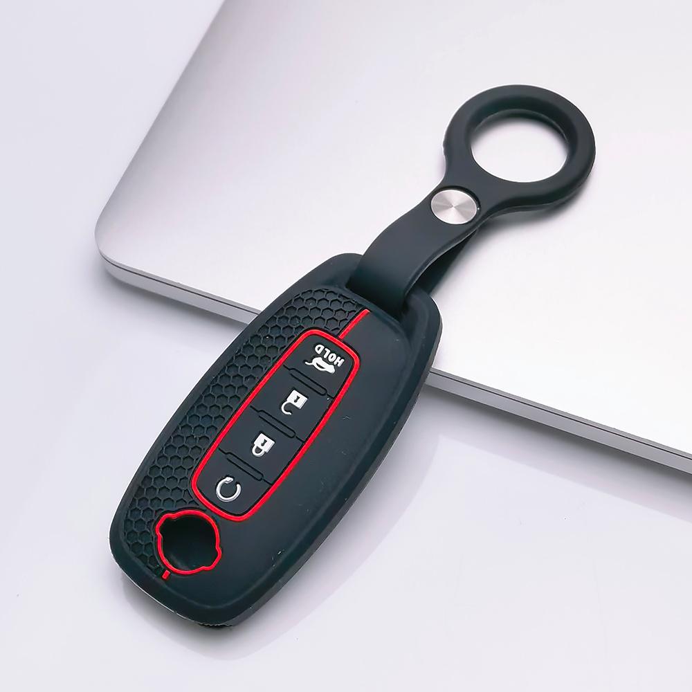 Key Fob Cover for Nissan Sentra Altima Models Rogue with Keychain Anti-Scratch Surface Shockproof Structure Soft Grip Texture Easy Install Design