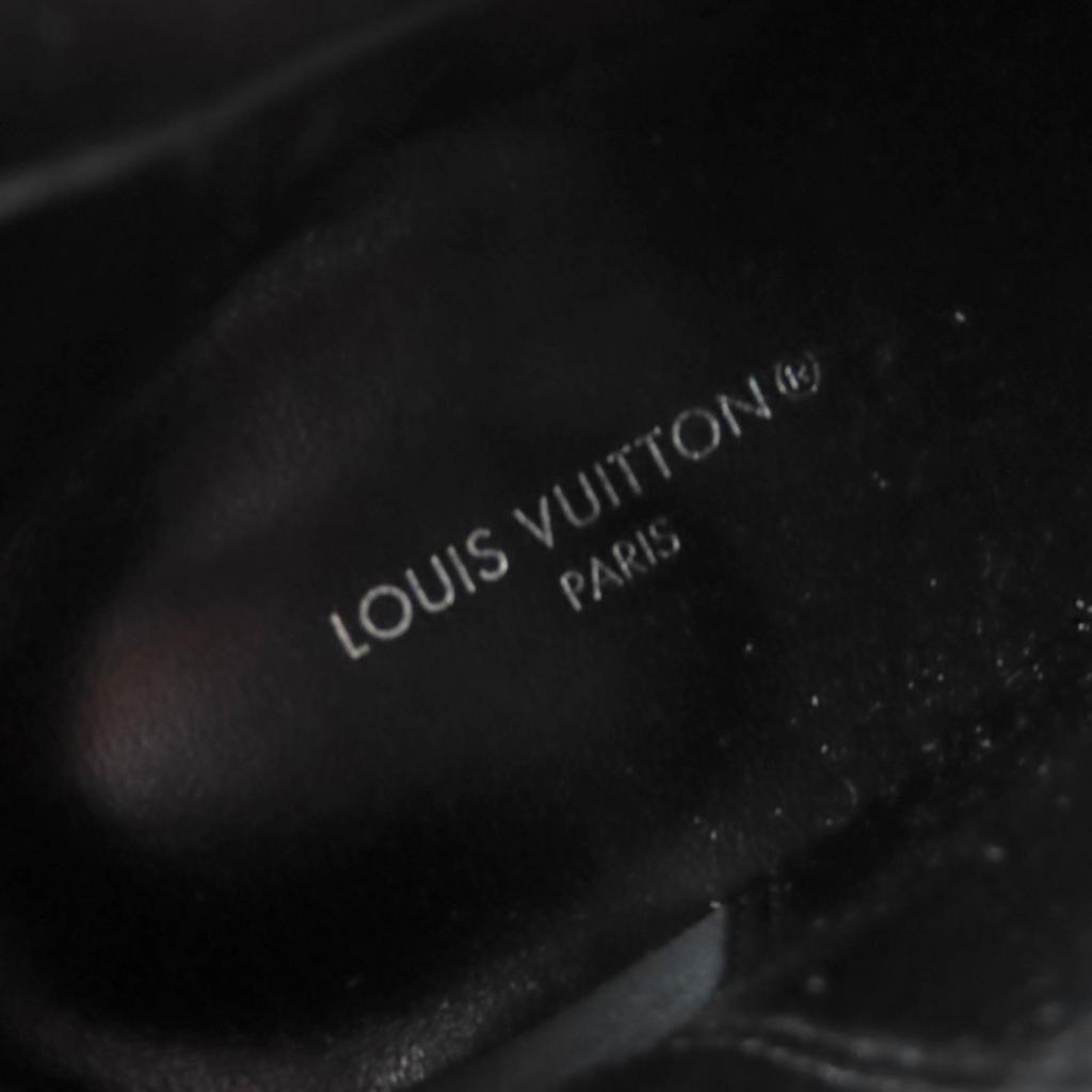 Excellent LOUIS VUITTON short boots Silhouette Line Monogram Velour black 37.5 Used