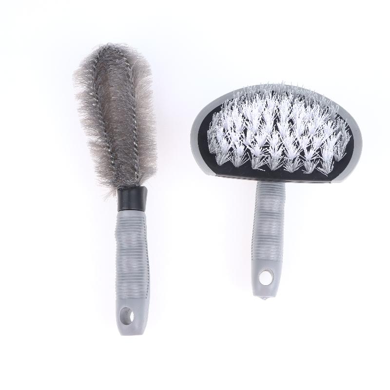Motorcycle Wheel Detailing Brushes 2Pcs Stain Removal Car Tire Cleaning Tools for Auto SUV Truck Care