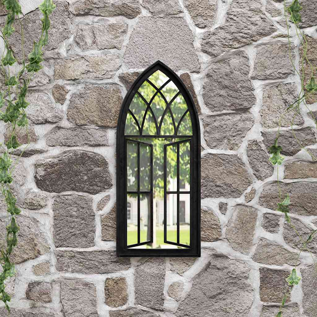 Garden Mirror Black 70x30 cm Iron