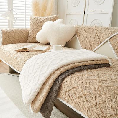Cuscino da Divano Crema Peluche Cuscino Seduta Soggiorno Asciugamano per Divano Cuscino Copridivano Semplice