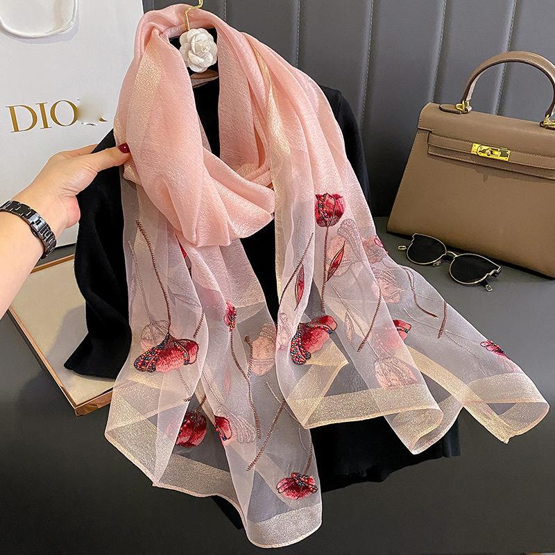 

Luxury Brand Solid Silk wool scarf for Women Shawls Scarves Summer Lady Hijab Winter Warm Long Bandana Foulard Pashmina Poncho 90x180cm