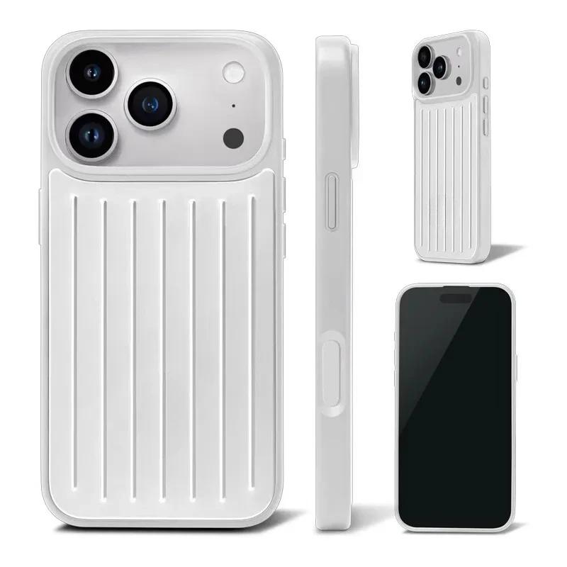 Ins Premium Aluminiumlegierung Handyhülle Für RIMOWA Box Für iPhone 17 Pro Max 16 15 14 13 3D Wellenstreifen Gepäck Verbesserter Fallschutz Schutzhülle