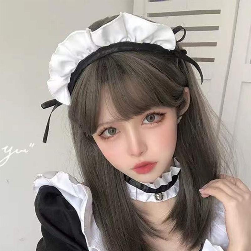 White Furry Headdress Cat Ears Hair Clip One Pair Barrettes with Headband