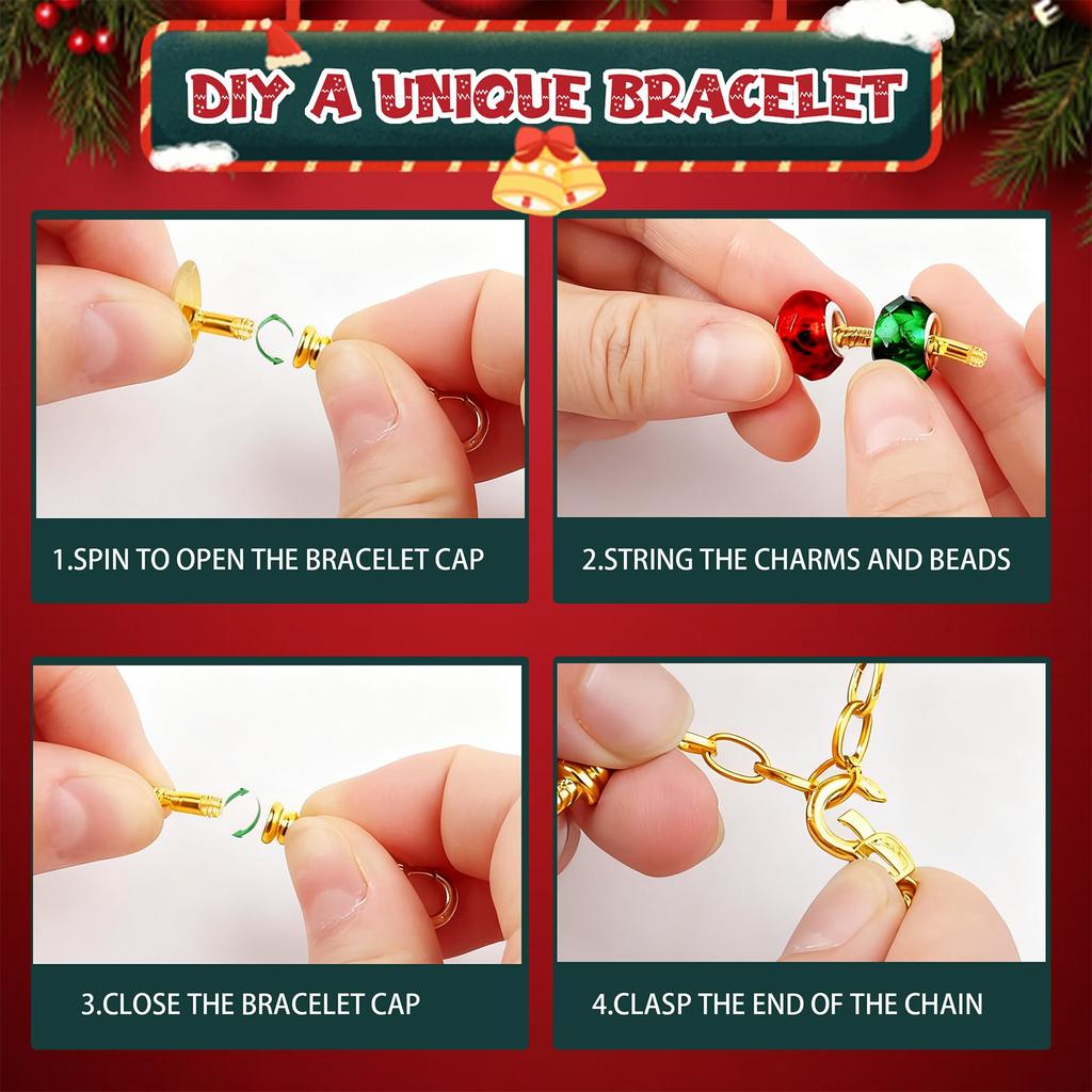 2D3D Three-dimensional Christmas Advent Calendar DIY Accessory Set Holiday Gift For Little Girls