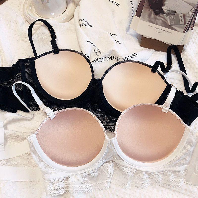 Damen Sexy Spitze Push-Up BHs Kabellose Unterwäsche Rückenfreie BHs