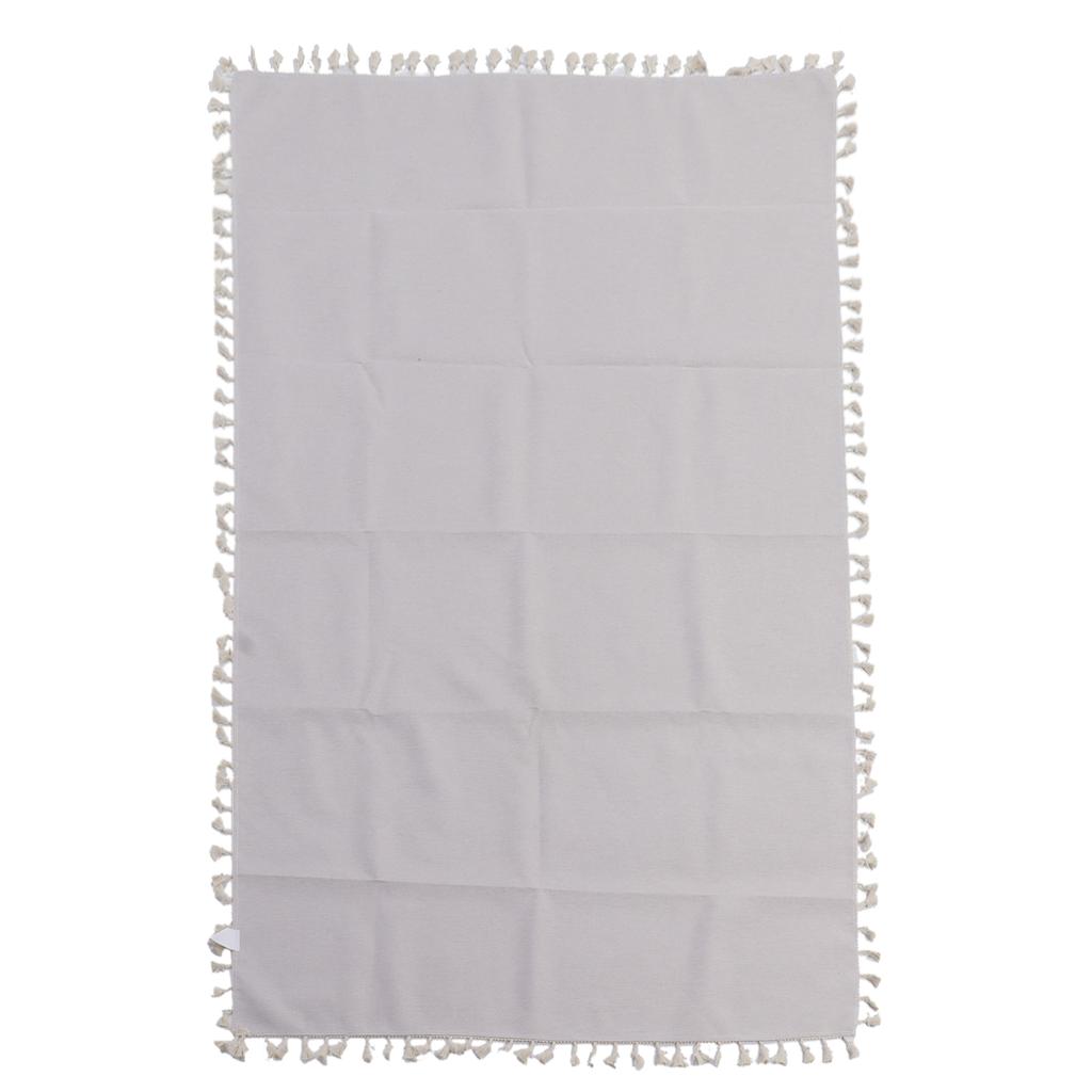 Cotton Linen Tablecloths Waterproof Oilproof Washable Wrinkle Free Tassels Rectangle Dining Table