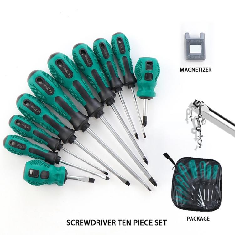 Multipurpose Steel Screwdriver Flat & Slotted Bit Screwdriver Shock Resistant Ergonomic for Home Repair Task