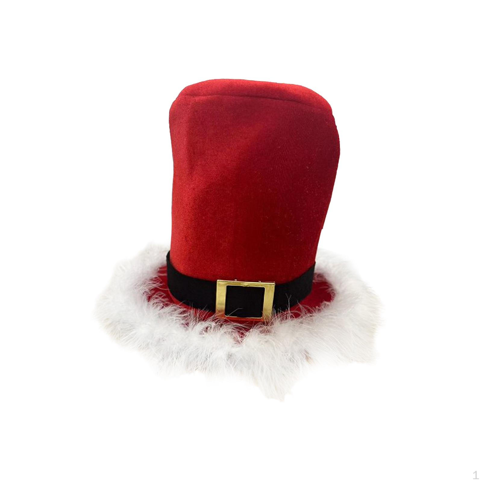 

Christmas Top Hat Xmas Headgear Soft Costume Accessories Santa for Dress Up