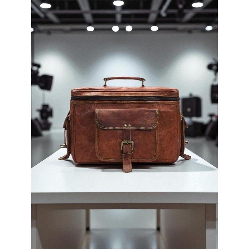 100 % Leather Camera Bag for Multi Purpose Vintage Brown DSLR/SLR Camera Bag Case