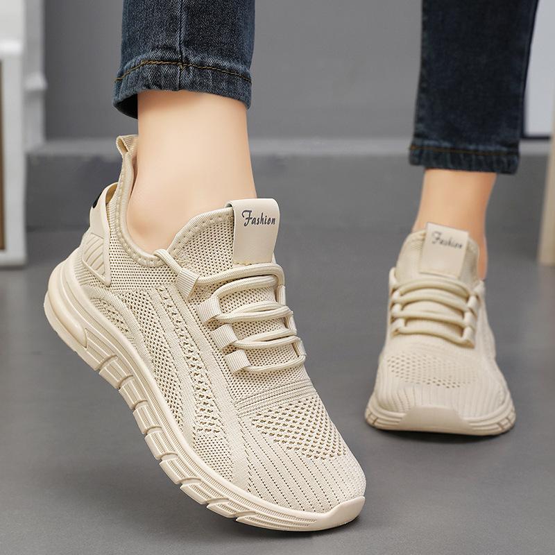 Shoes Women's Shoes Versatile Spring New Fashion Casual Sports Shallow Mouth Single Shoes 2025 Flying Weaving Women's Shoes