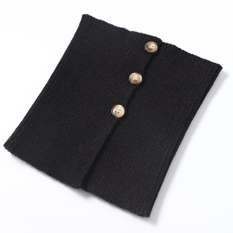 Unisex Wool Knit Neck Warmer: Autumn/Winter Buttoned Scarf Collar