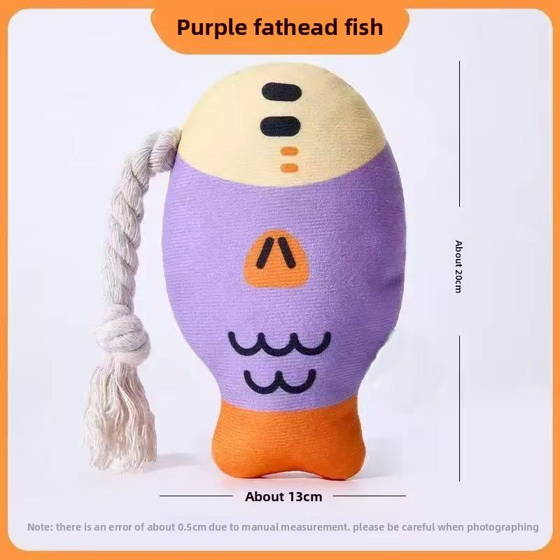 New Dog Vocal Plush Toys, Fathead Fish Teeth Grinding To Relieve Boredom, Pet Toys, Pet Supplies, Puppies