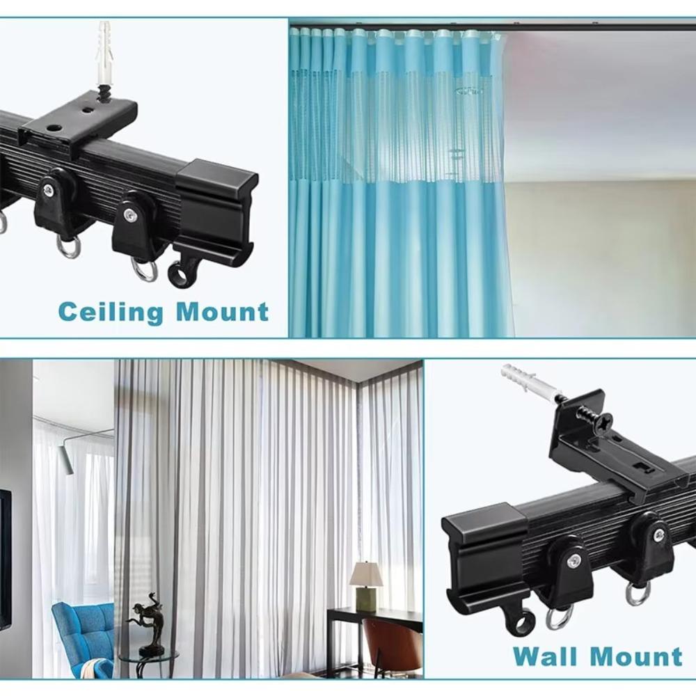 U-shaped Curtain Track Flexible Bendable Curtain Slide Curtain Rail Ceiling Wall Mount