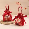 Velvet Chinese Style Wedding Candy Bag with No Folding Required