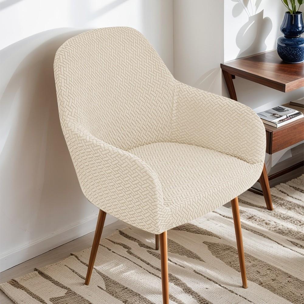High-elastic Hotel Dining Chair Cover Anti-slip Jacquard Seat Cover Dust-proof Soft High Armchair Cover