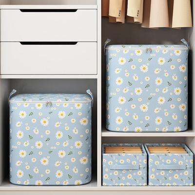 Foldable Clothes Storage Bag Wardrobe Quilt Clothes Organizer Non-woven Large Capacity Wardrobe Clothing Organizer Pouch