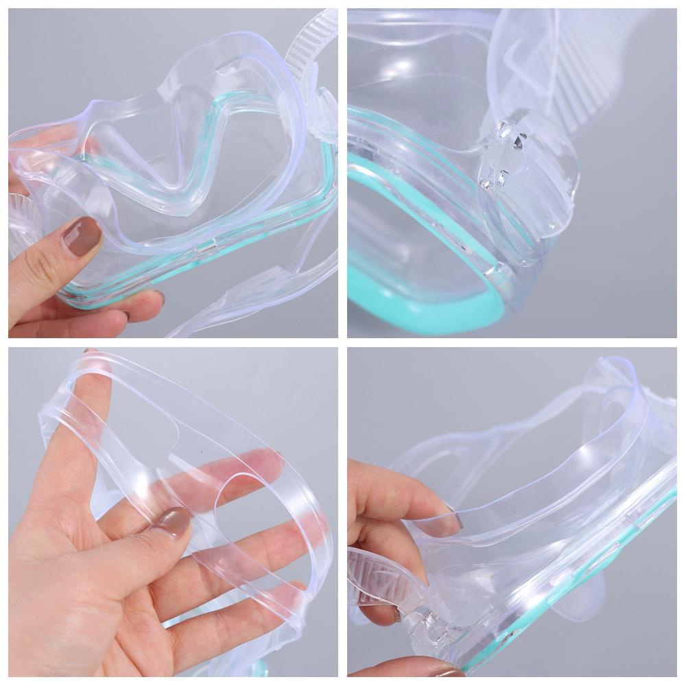 with Nose Cover Child Diving Mask PC Glass Pool Swim Eyewear Snorkel Swimming Goggles  3-8Year Olds