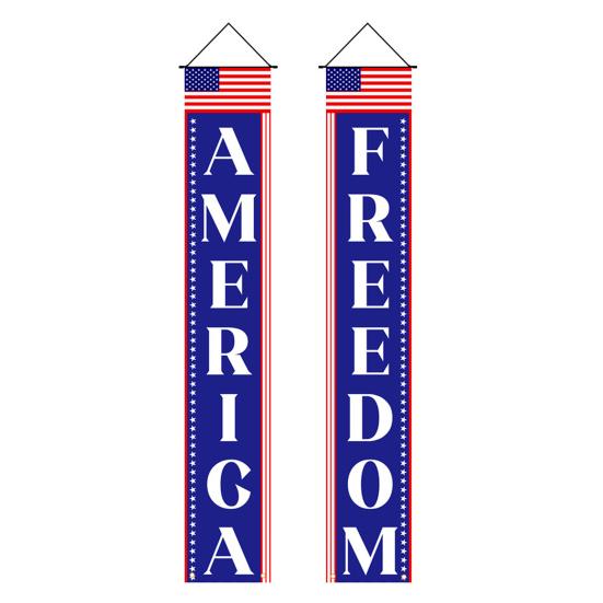 4th of July Patriotic Door Banners Outdoor Patriotic American Flag Hanging Porch